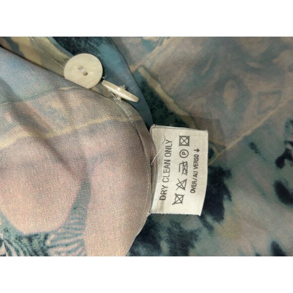 Liz Claiborne Collection Silk Safari Watercolor Print Button-Up Blouse Sz 16 - Picture 8 of 9